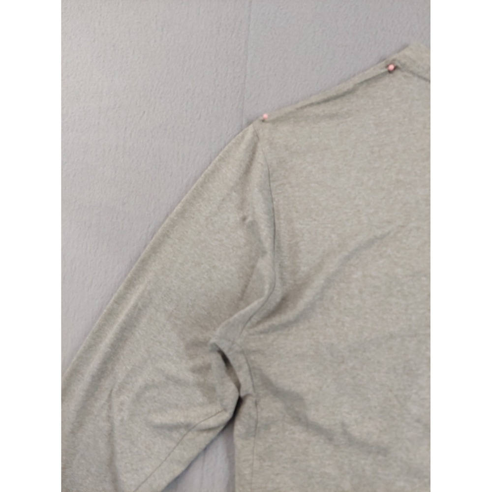Nike Men Athletic Shirt M Gray Dri Fit 100% Polyester Logo Long Sleeve Crew Neck - Picture 14 of 16
